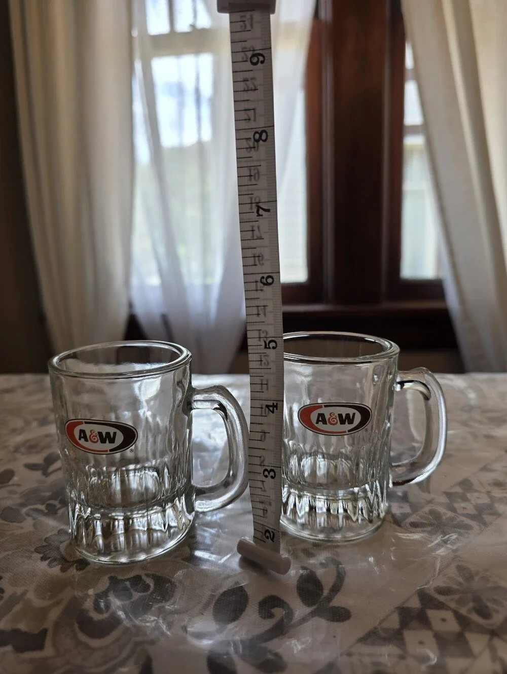 A&W Root Beer Vintage Mini Glass Mugs Set of 2.3/8 - 3.25